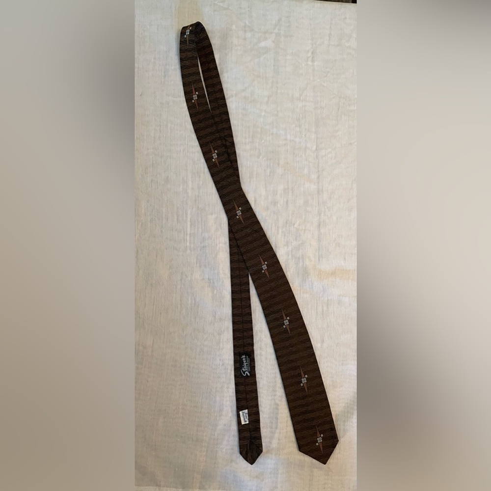 Vintage Brown and Black Beau Brummell Skinny Tie
